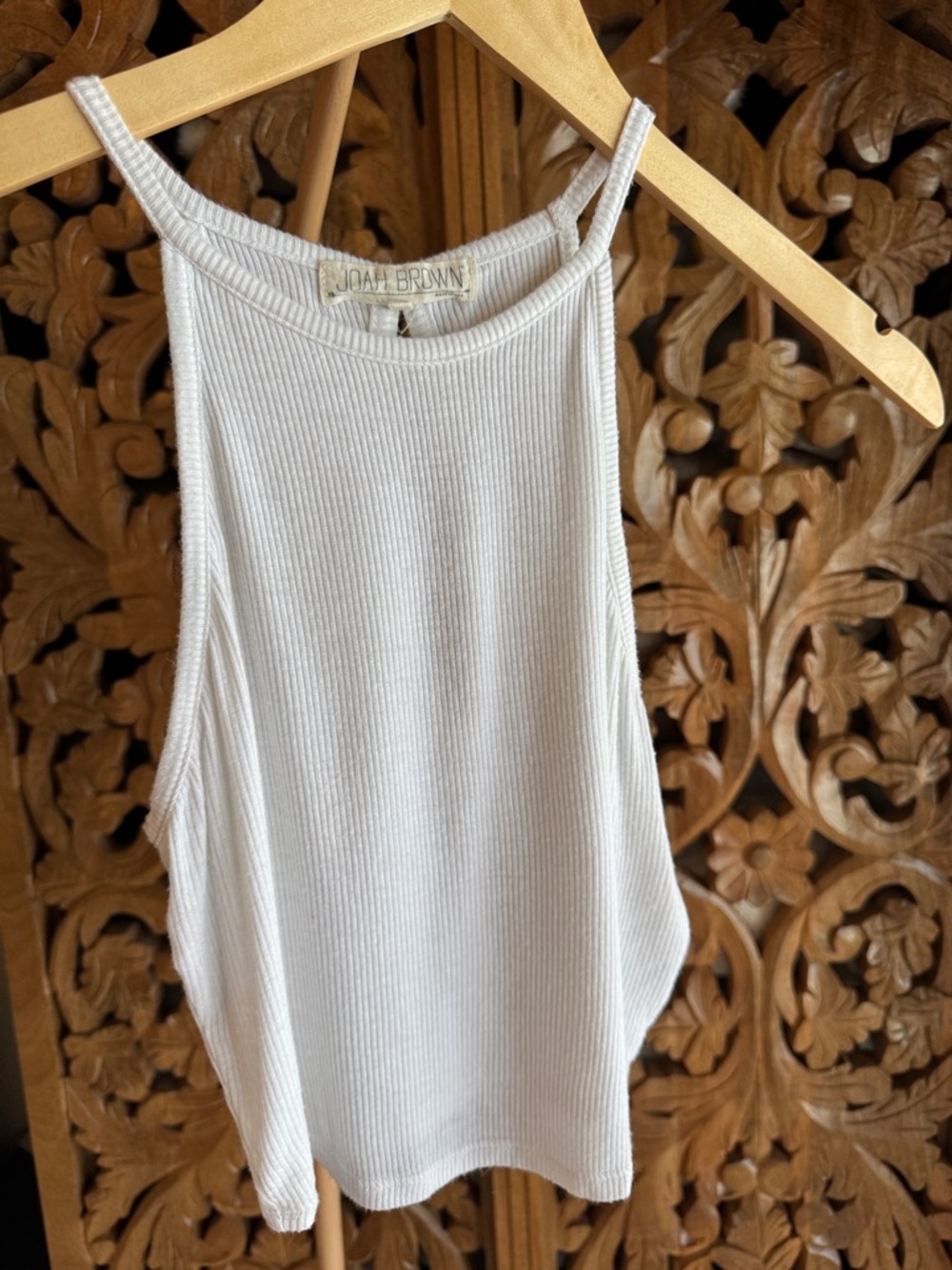 Joah Brown Ribbed High-Neck Tank